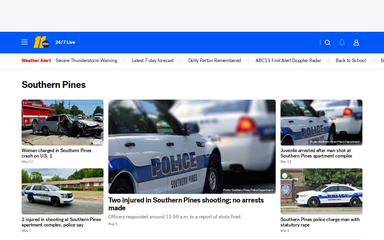 Moore County regional crime news source interface